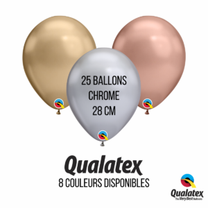 25 Ballons 28cm Chrome – Qualatex