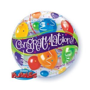 Ballon Bubble « Congratulations! » Balloons 56cm – Qualatex