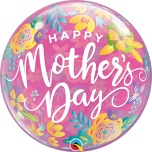 Ballon Bubble « Happy Mother’s day  » Colorful floral 56cm – Qualatex