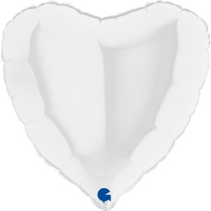 Ballon alu Coeur Blanc 45cm