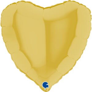 Ballon alu Coeur Jaune pastel 45cm