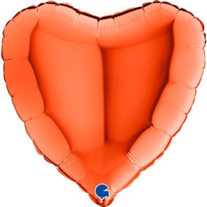 Ballon alu Coeur Orange 45cm