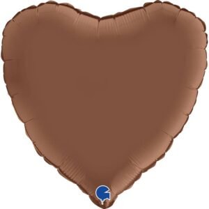 Ballon alu Coeur Chocolat satin 45cm