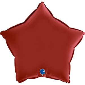 Ballon alu Etoile Rouge rubis satin 46cm