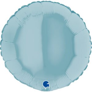 Ballon alu Rond Bleu pastel 45cm