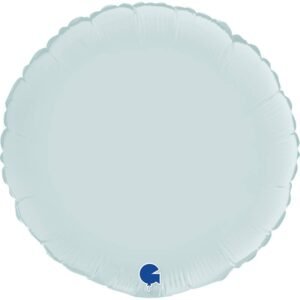 Ballon alu Rond Bleu pastel satin