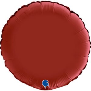 Ballon alu Rond Rouge rubis satin 45cm