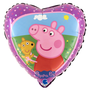 Ballon alu Peppa pig cœur 45cm – Grabo