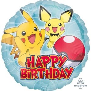 Ballon alu Pokémon « Happy Birthday » rond – Amscan