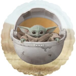 Ballon alu Star Wars Bébé Yoda rond 43cm – Amscan