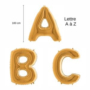 Ballon alu Lettre 1m Or