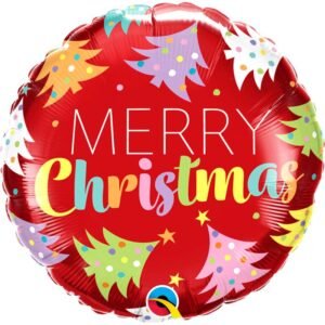Ballon Alu 45cm Arbres de Noël Rouges – Qualatex