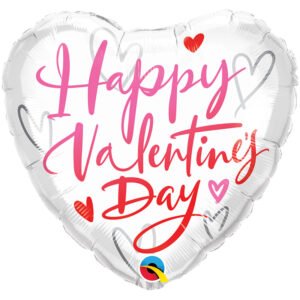 Ballon Alu 45cm « Happy Valentine’s Day » Script – Qualatex