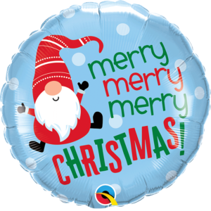 Ballon Alu 45cm « Merry Christmas » Gnome – Qualatex