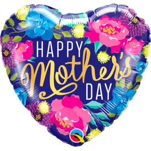 Ballon Alu 45cm « Happy Mother’s Day » Pivoines colorées – Qualatex