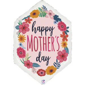 Ballon alu 76cm « Happy Mother’s Day » fleuri – Grabo