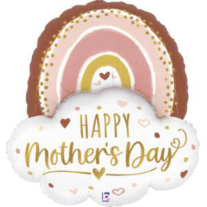 Ballon Alu 89cm « Happy Mother’s Day » Arc-en-ciel bohème – Grabo