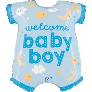 Ballon Alu 78cm « Welcome Baby Boy » Combinaison – Grabo