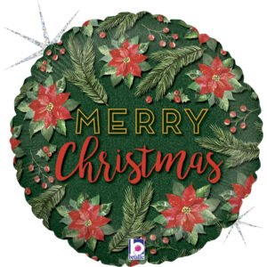 Ballon Alu 45cm « Merry Christmas » Glitter – Grabo