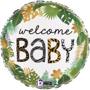 Ballon Alu 45cm « Welcome Baby » Jungle  – Grabo