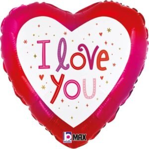 Ballon Alu 45cm « I Love You » Paillettes – Grabo