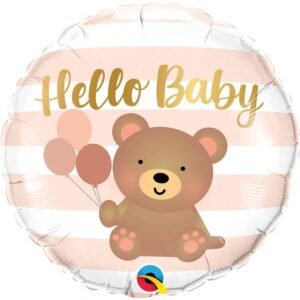 Ballon Alu 45cm « Hello Baby » Ours et ballons – Qualatex