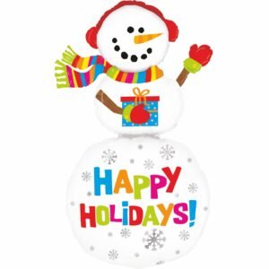 Ballon Alu 152cm Bonhomme de neige « Happy holidays! » – Grabo