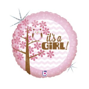 Ballon Alu 45cm « It’s a Girl » Bébé hibou – Grabo