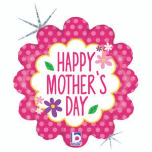 Ballon Alu 45cm « Happy Mother’s Day » Fleurs – Grabo