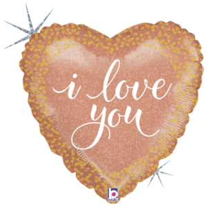 Ballon Alu 45cm « I Love You » Or rose – Grabo