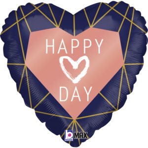 Ballon Alu 45cm « Happy Day » Cœur Géo Marine – Grabo
