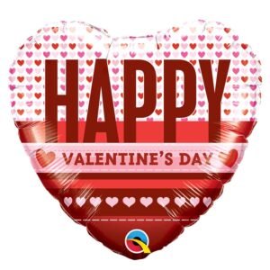 Ballon Alu 45cm « Happy Valentine’s Day » Coeur – Qualatex