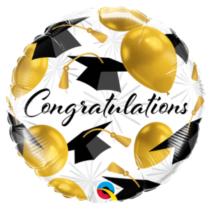 Ballon Alu 45cm « Congratulations » Ballons or – Qualatex