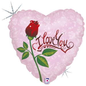 Ballon Alu 45cm « I Love You » Goutte de Rosée – Grabo