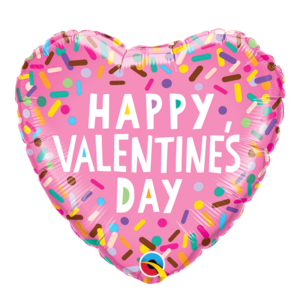 Ballon Alu 45cm « Happy Valentine’s Day » Sprinkles – Qualatex