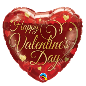 Ballon Alu 45cm « Happy Valentine’s Day » Script classique – Qualatex