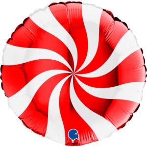 Ballon Alu 45cm Swirly White & Red – Grabo