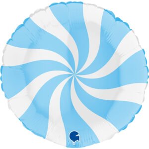 Ballon Alu 45cm Swirly White & Matte Blue – Grabo