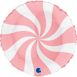 Ballon Alu 45cm Swirly White & Matte Pink – Grabo