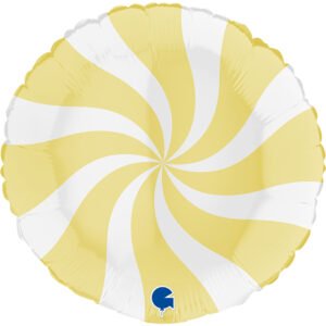 Ballon Alu 45cm Swirly White & Matte Yellow – Grabo
