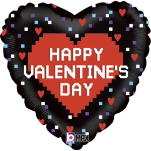 Ballon Alu 45cm « Happy Valentine’s Day » Pixel – Grabo