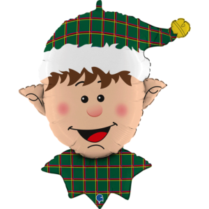 Ballon Alu 84cm Tête d’Elfe Tartan – Grabo