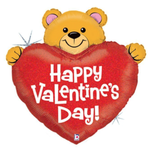 Ballon Alu 94cm Ours Saint Valentin grand coeur – Grabo
