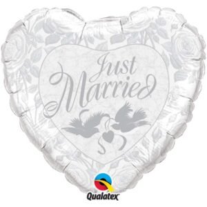 Ballon Alu 91cm « Just Married » – Qualatex