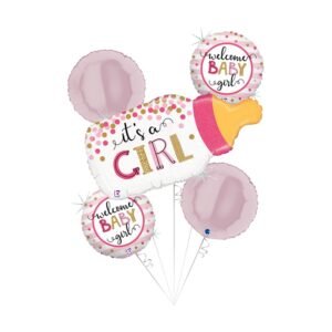 Set de Ballons Naissance Confetti Biberon Rose – Grabo