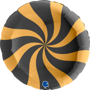 Ballon Alu 91cm Swirly Black & Gold – Grabo