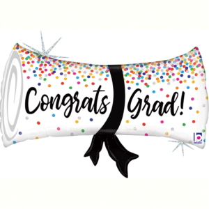 Ballon Alu 79cm Diplôme d’études en confettis – Grabo