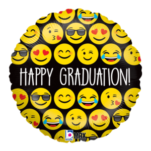 Ballon Alu 45cm « Happy Graduation ! » Emoji – Grabo